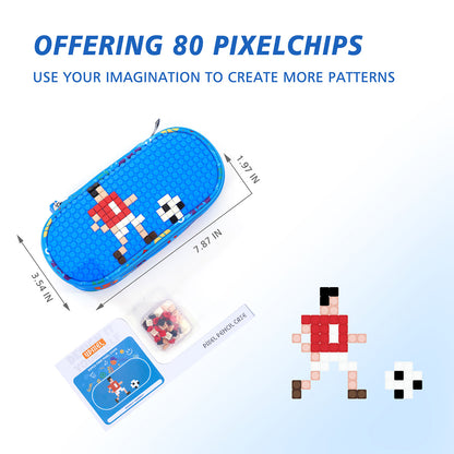 UPIXEL DIY Pencil Case for Boys and Girls 80pcs Lego Pixelchips Include