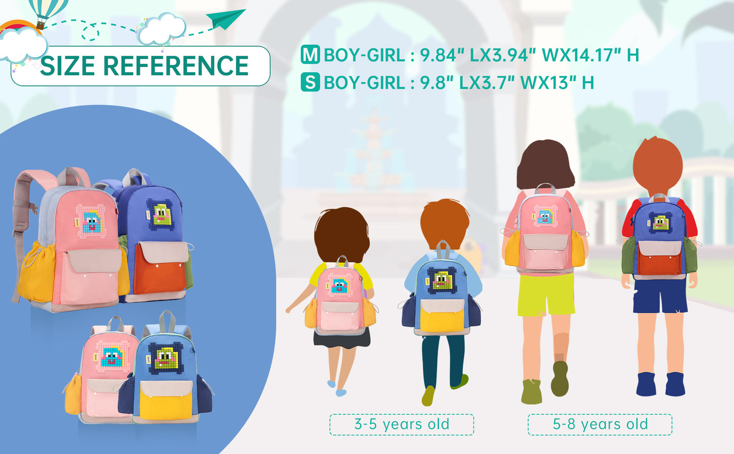 UPIXEL Kids Backpack DIY Patterns Lightweight Outdoor Daypack for Boys –  Upixel