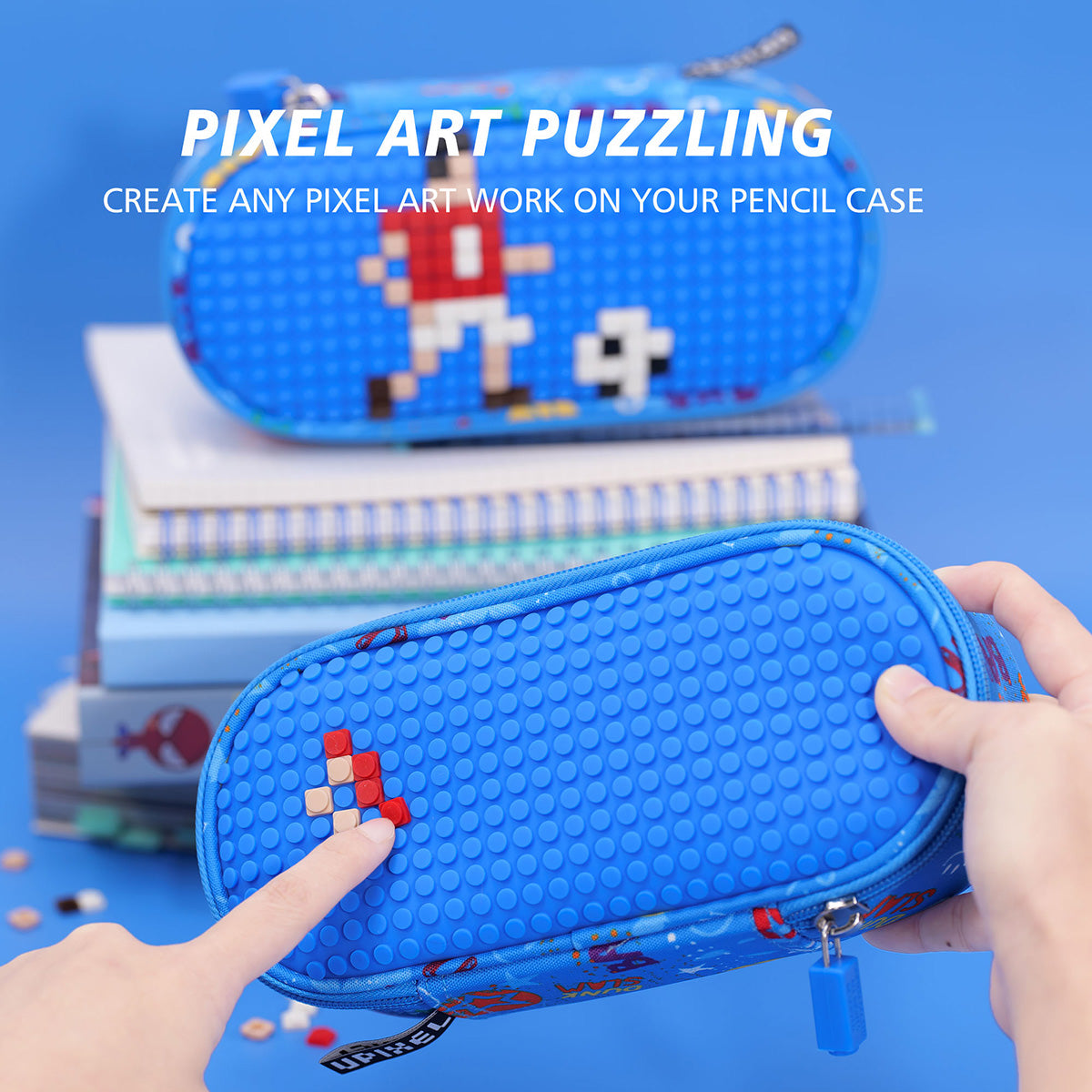 UPIXEL DIY Pencil Case for Boys and Girls 80pcs Lego Pixelchips